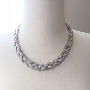 🎀 5/$25 Vintage silver-tone braided chain necklace